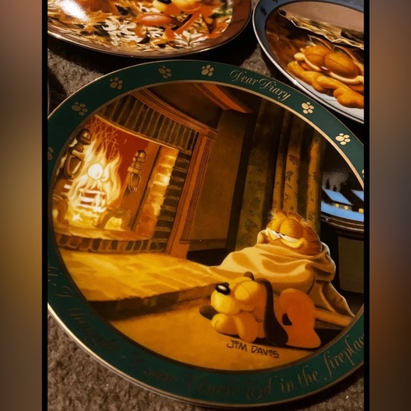 1990 Full Set Vintage Garfield Dear Diary Series Collectible Plates By Jim Davis - Picture 3 of 12